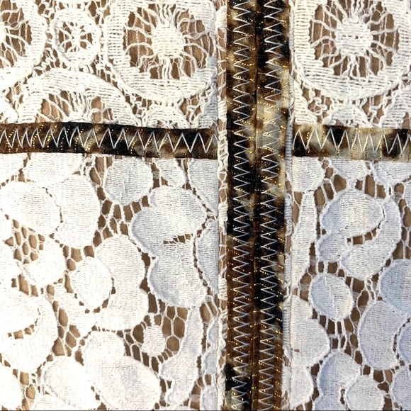 BCBGMaxAzria lace dress with animal print trim - Picture 8 of 14